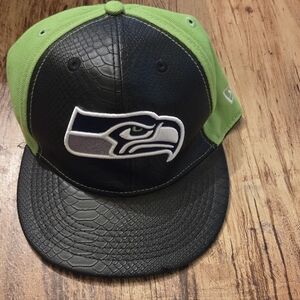 Vibrant Green and Black Seattle Seahawks Cap